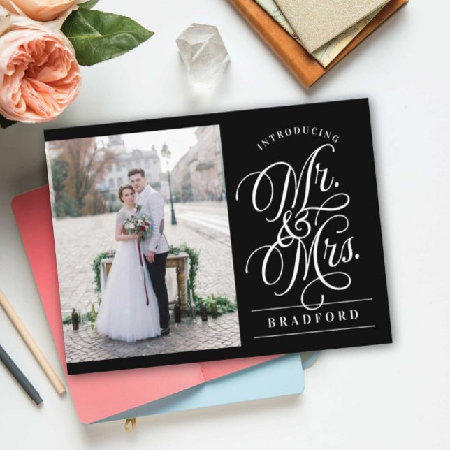 Bold Glamour Elopement Announcement Postcard (Creator Uploaded)