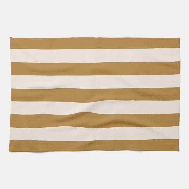 Bold Gold and Cream Stripe Tea Towel (Horizontal)