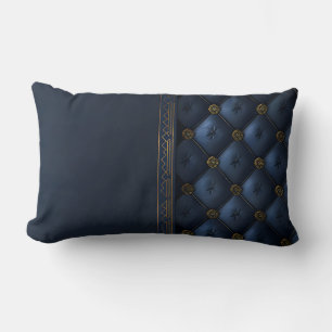 Bold Gold and Navy Blue Abstract  Lumbar Cushion