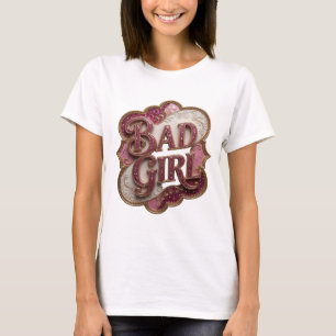 Bold Gold BAD GIRL Custom Design T-Shirt