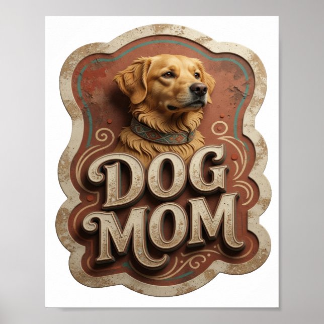 Bold Gold DOG MOM Poster (Front)