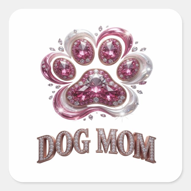 Bold Gold DOG MOM Sticker Art (Front)