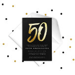 Bold gold elegant 50th birthday party<br><div class="desc">Celebrate 50 years with this black and gold invitation featuring a large stylised 50. Chic and stylish,  this invitation is great for a 50th birthday party or even a 50th anniversary celebration. Find coordinating party supplies in the Lea Delaveris Design 50th birthday collection.</div>