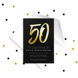 Bold gold elegant 50th birthday party