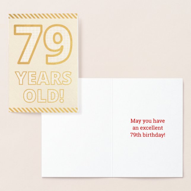 Bold, Gold Foil "79 YEARS OLD!" Birthday Card (Display)