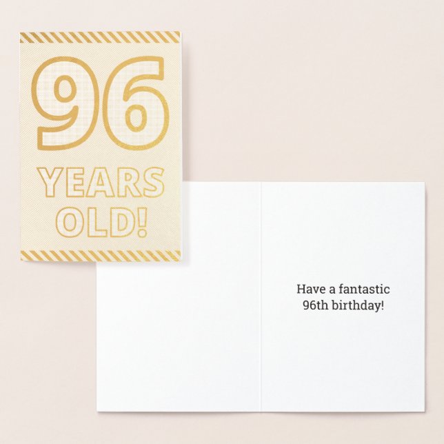 Bold, Gold Foil "96 YEARS OLD!" Birthday Card (Display)