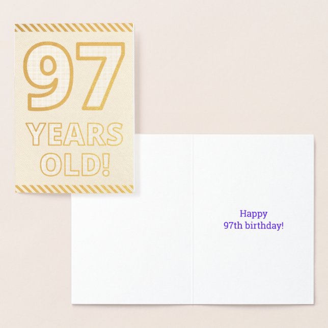 Bold, Gold Foil "97 YEARS OLD!" Birthday Card (Display)