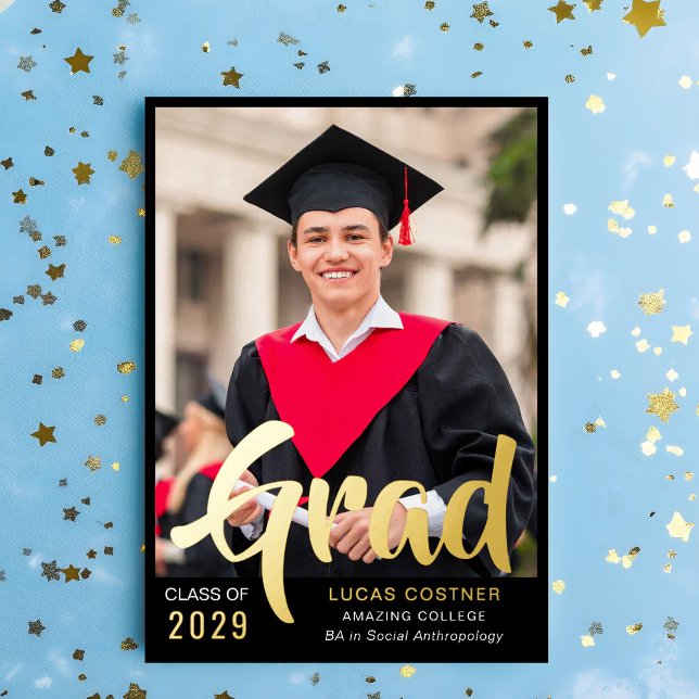 Bold Gold Graduation Announcement & Party Invite (Creator Uploaded)