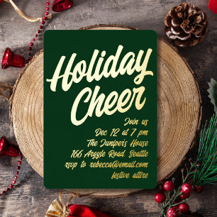 Bold Gold Holiday Cheer Party Invitation