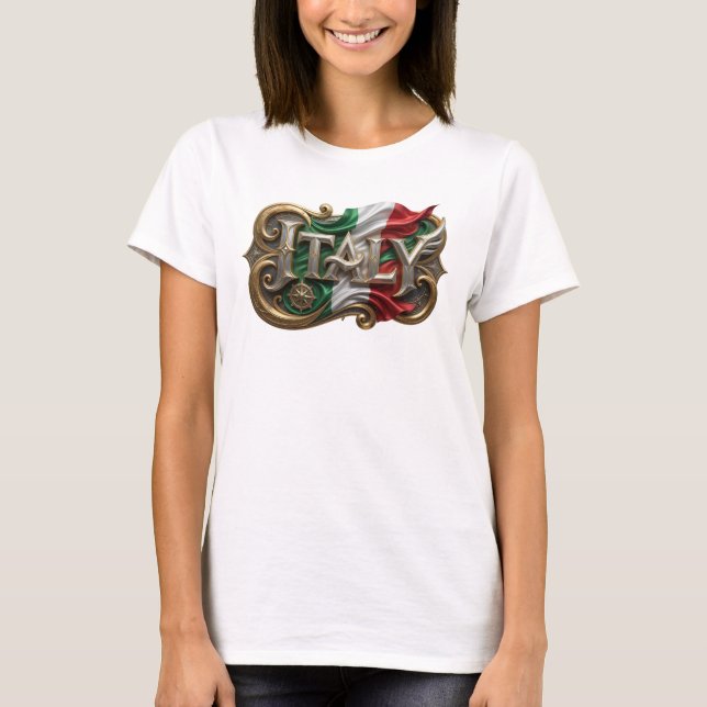 Bold Gold ITALY Slogan Tee (Front)