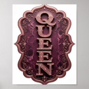 Bold Gold QUEEN Custom Design Poster