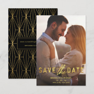 Bold Gold Save the Date Wedding Announcement