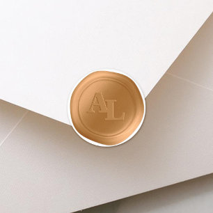 Bold Gold Seal Monogram Wedding Stickers