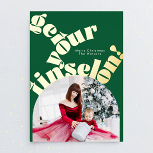 Bold Gold Typography "Get Your Tinsel On" Photo