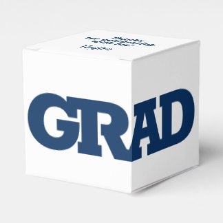 Bold GRAD Blue and White Graduation Party Favour Box
