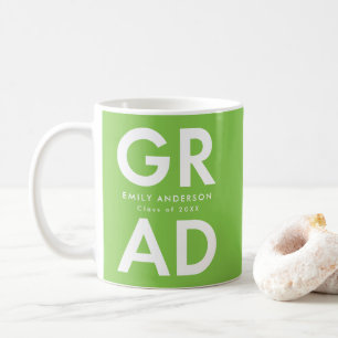 Bold Grad Lime Green Photo Graduation Coffee Mug