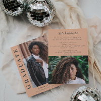 Bold Grad Modern Photo Announcement Party Invite