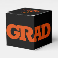 Bold GRAD Orange and Black Graduation Party