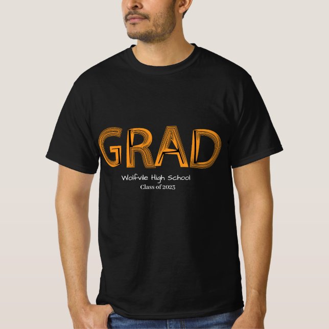 Bold Grad Trendy Graduation Personalised T-Shirt (Front)
