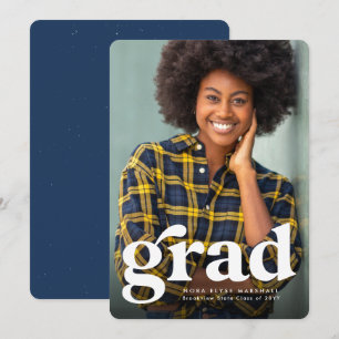 Bold grad vertical photo graduation announcement