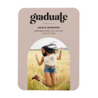 Bold Graduate Pink & Black Graduation Announcement