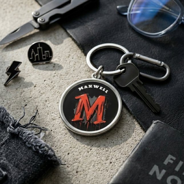  Bold Graffiti Monogram "M" - Customisable Urban Key Ring (Creator Uploaded)