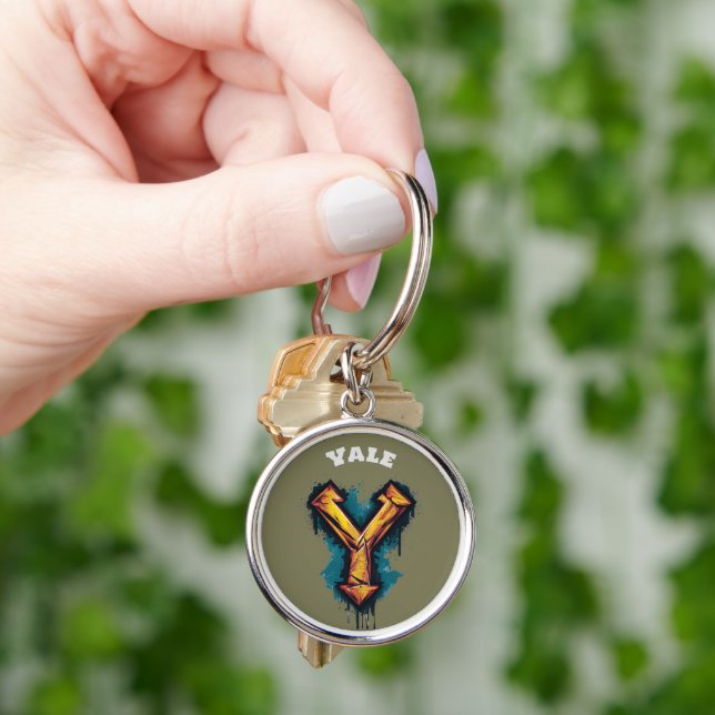 Bold Graffiti Monogram "Y" Customisable Key Ring (Hand)