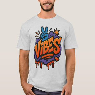 Bold Graffiti "Vibes" Street Art T-Shirt
