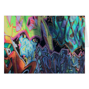 bold grafitti print card