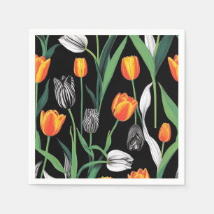 Bold Graphic Artistic Tulips  Napkin