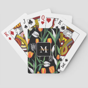 Bold Graphic Artistic Tulips  Playing Cards
