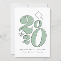 Bold graphic class of 2020 graduation announcement