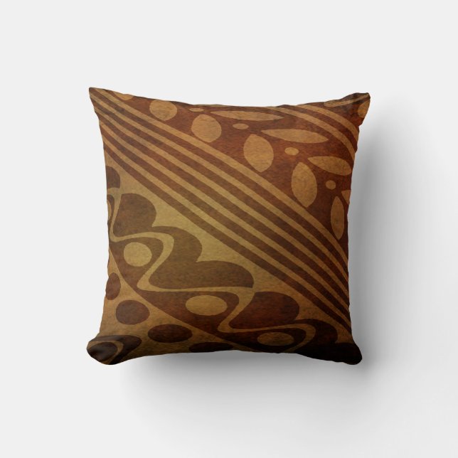 Bold Graphic in rust colours Cushion (Front)