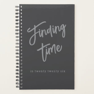 Bold Gray Script Typography Personalized Planner