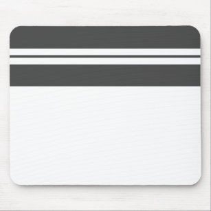 Bold Gray Top Edge Stripes Long White Background Mouse Pad