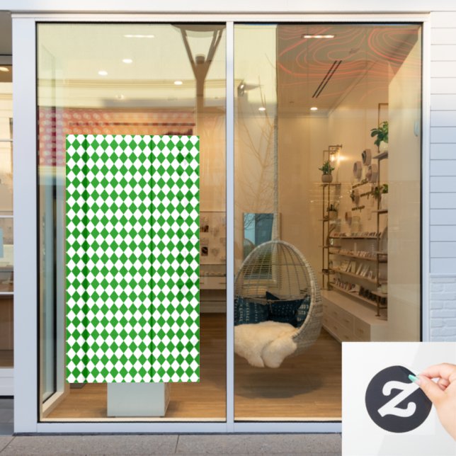 Bold Green and White Chevron Pattern (Store Window)