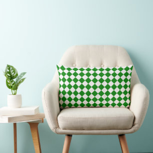 Bold Green and White Chevron Pattern 13" x 21" Lumbar Cushion