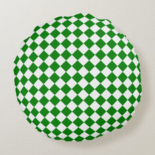Bold Green and White Chevron Pattern 16" Round Cushion (Back)
