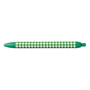Bold Green and White Chevron Pattern Classic Black Ink Pen