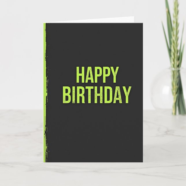Bold Green Birthday Card (Front)