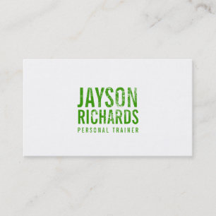 Bold Green Grunge Stamped Text Business Card