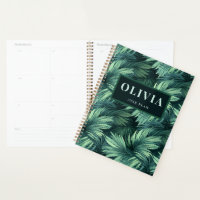 Bold green jungle tropical palm pattern