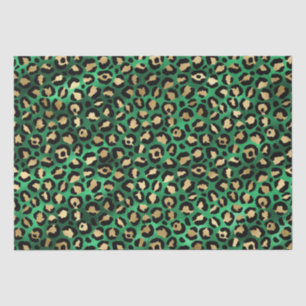 Bold Green Leopard Print   Glam Animal Pattern Tissue Paper