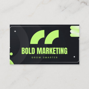 Bold Green Marketing Business Modern Agency Card