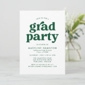 Bold Green Typography Graduation Party Invitation (Standing Front)