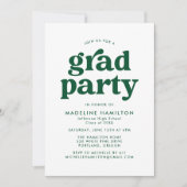 Bold Green Typography Graduation Party Invitation (Front)