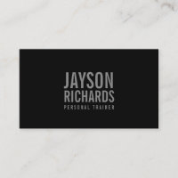 Bold Grey/Black Personal Trainer Business Card