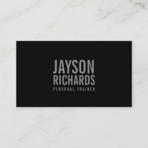 Bold Grey/Black Personal Trainer Business Card