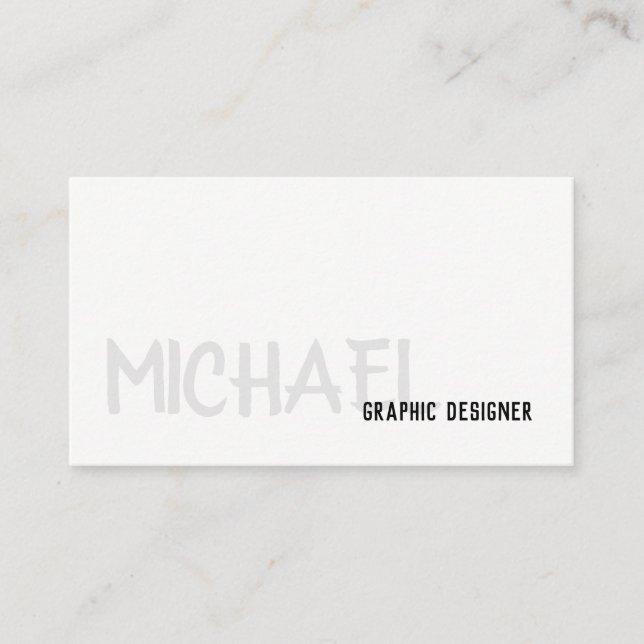 Bold Grey Black Simple Text Business Card (Front)