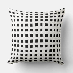 Bold Grid 091216 - White on Black Cushion